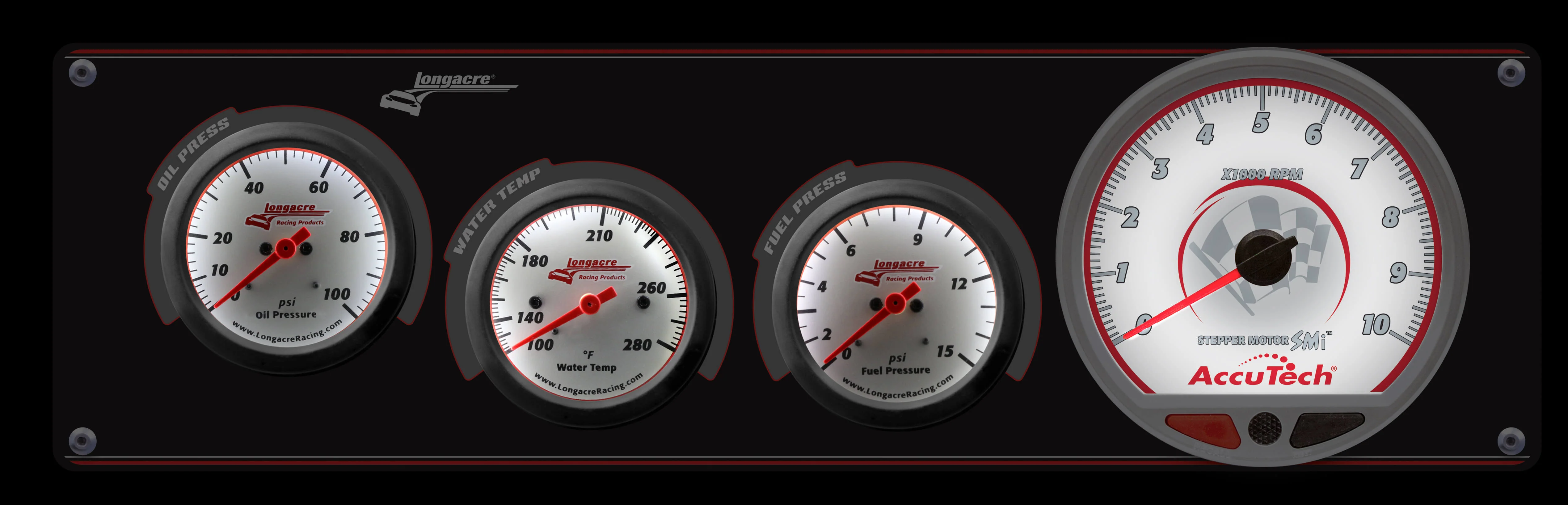 Sportsman™ Elite 3 Gauge Panel w/Tach Oil Pressure, Water Temperature, Fuel Pressure - Image 2